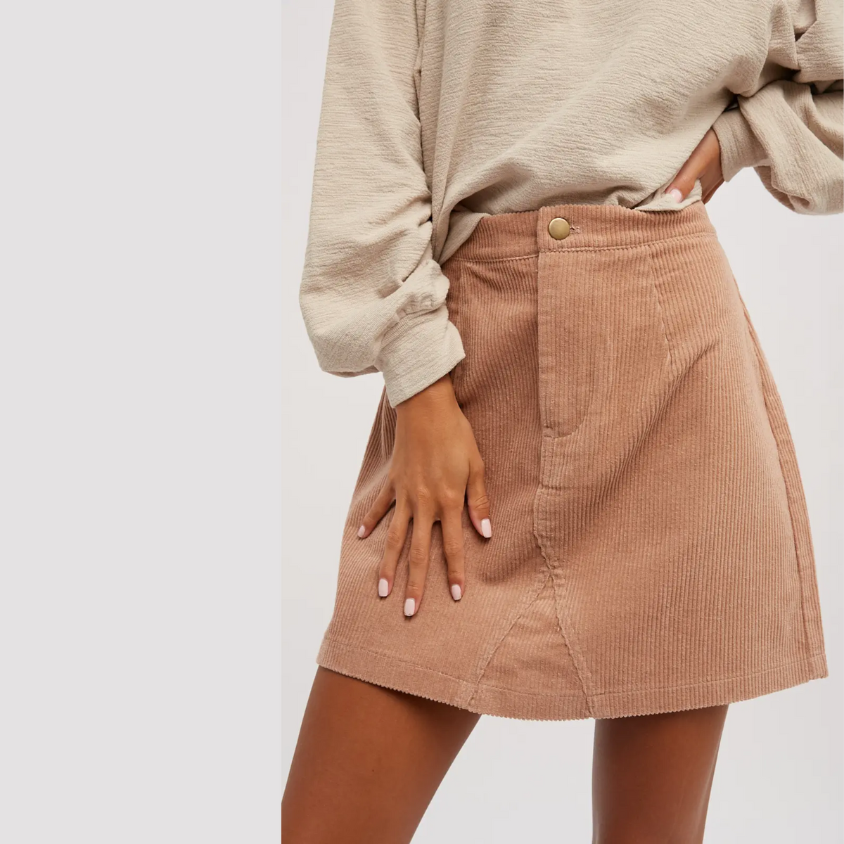 Brown corduroy 2025 skirt hollister