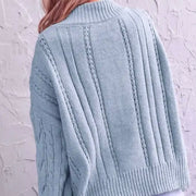 Cable Knit V-Neck Oversized Sweater