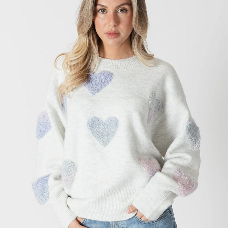 Eco Sweater Sherpa Hearts