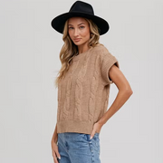 Cable Knit Short Sleeved Sweater