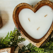 Wooden Heart Candle