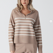 Striped Quarter Zip Sweater