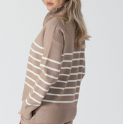 Striped Quarter Zip Sweater