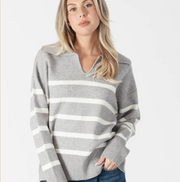 Striped Collar Pullover