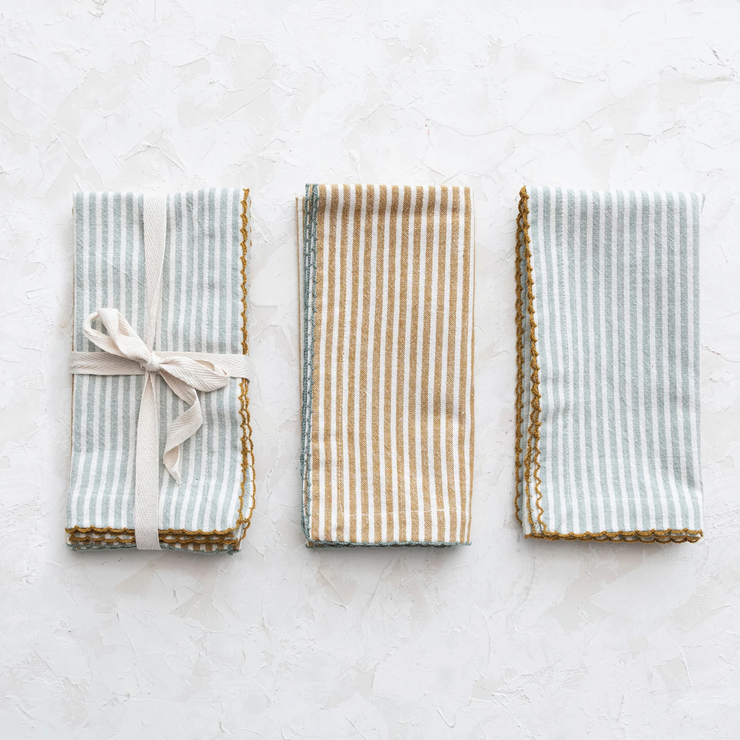 Cotton Napkins w/ Stripes S/4