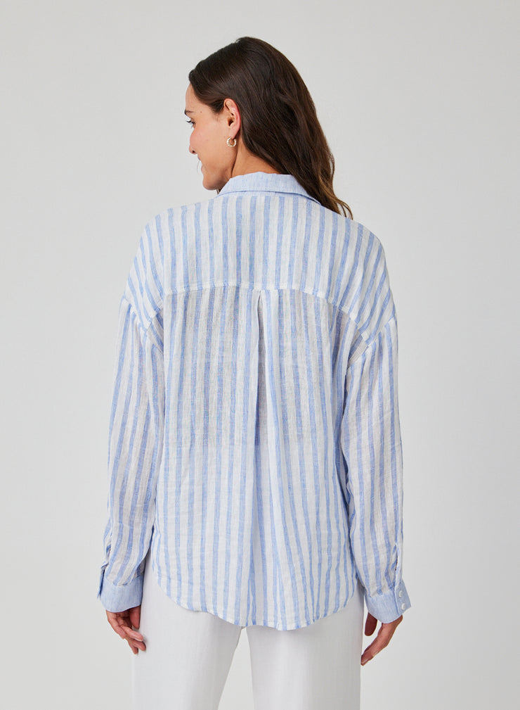 Contrast Pocket Boyfriend Shirt