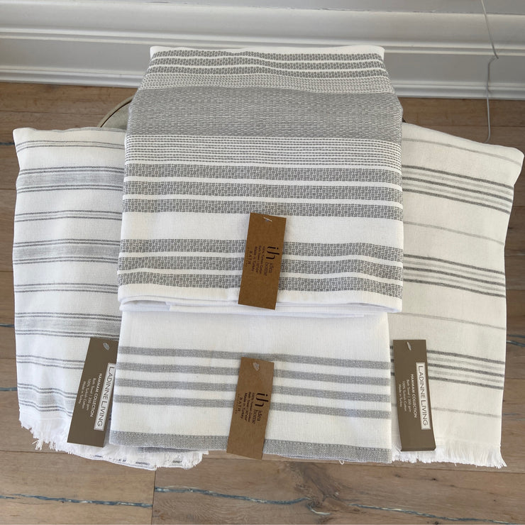 Bath Towel Grey & White