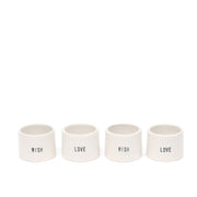 Love Wish Ceramic Napkin Ring S/4
