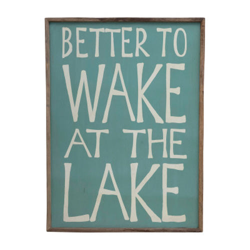 Recycled Wood Wall D cor "Better To Wake At the Lake"