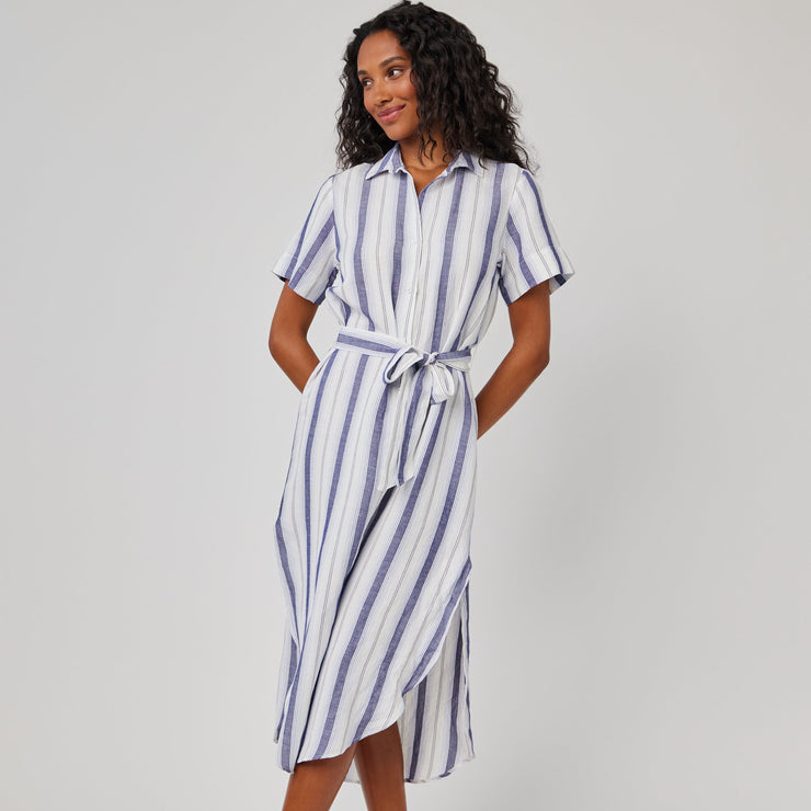 Rounded Hem Maxi Shirt Dress