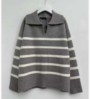 Striped Collar Pullover