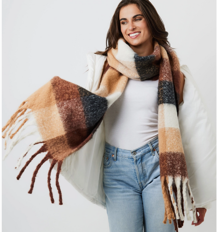 Check Chunky Soft Scarf