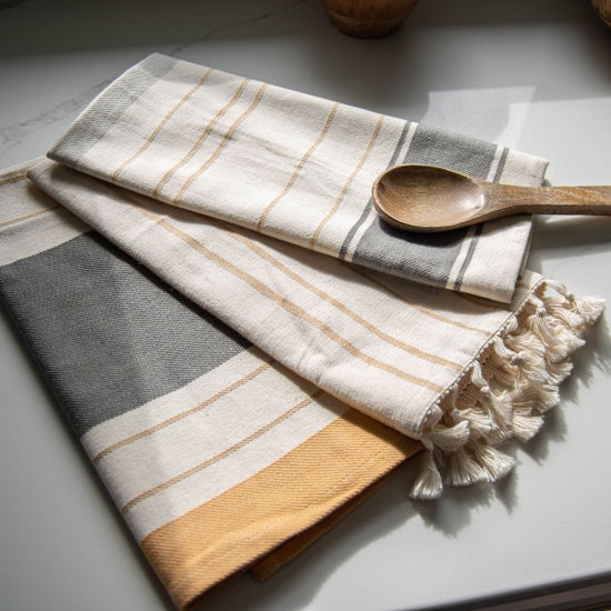 Genevieve Striped Tea Towel S/3