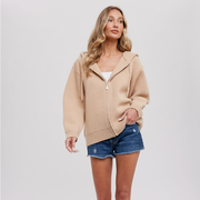 Zip Up Sweater With Hoodie