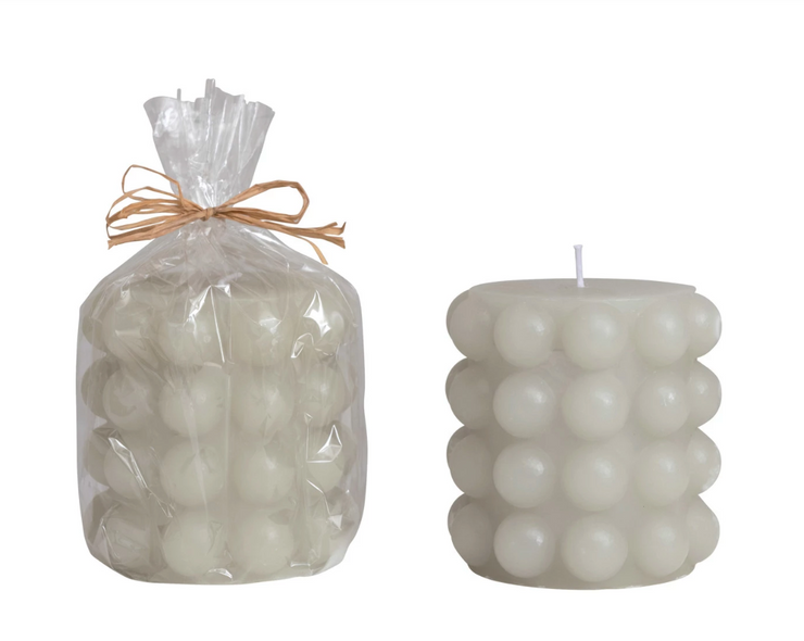 Unscented Hobnail Pillar Candle