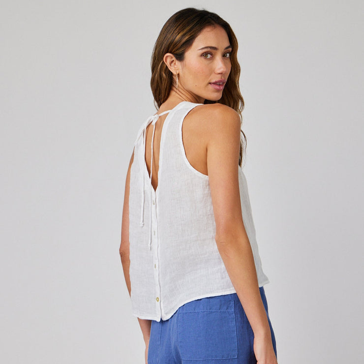 Sleeveless Button Back Top