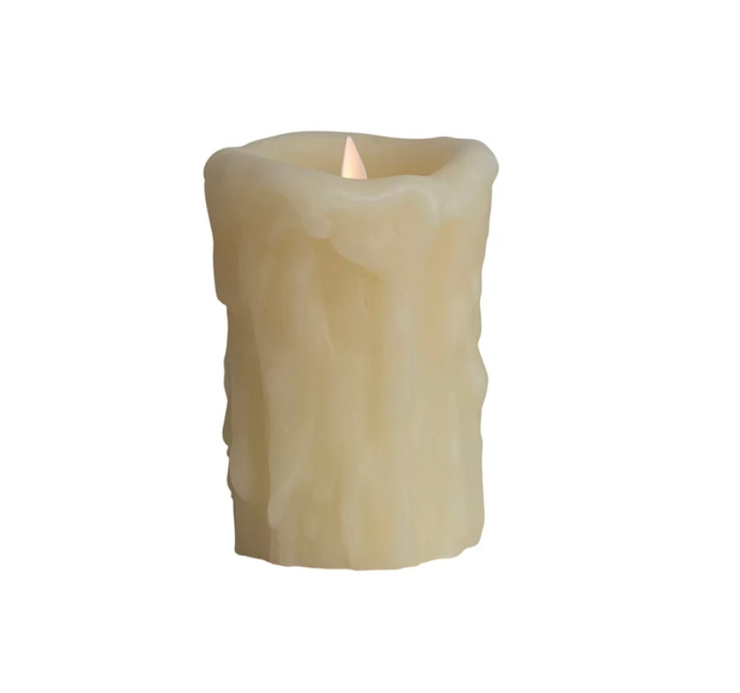 Flameless LED Wax Pillar Candle w/ 6 Hour Timer