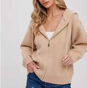 Zip Up Sweater With Hoodie
