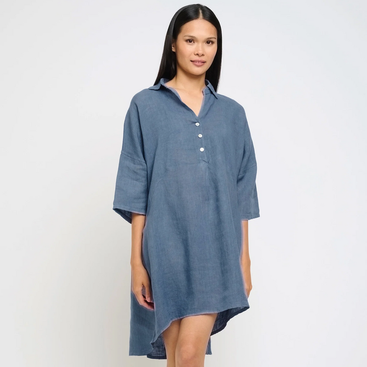 Collared Linen Dress