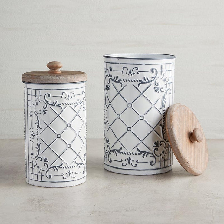 Canisters With Wooden Lids