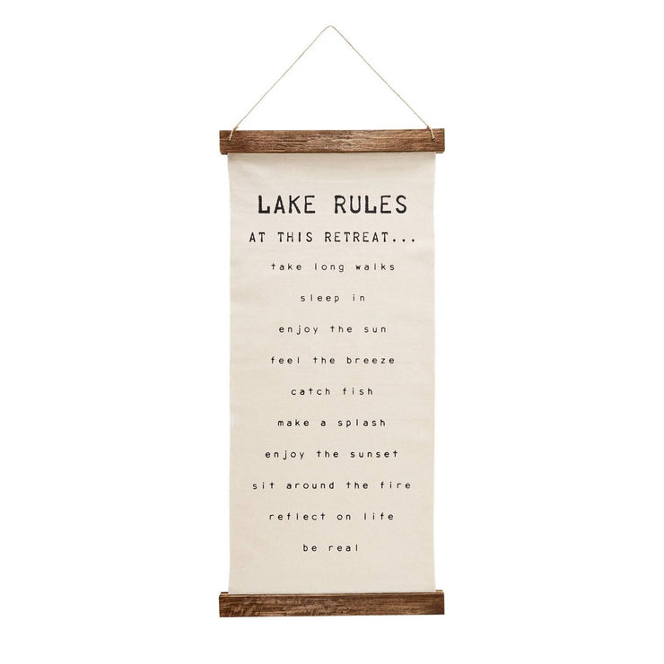 Lake Rules Hanging Canvas