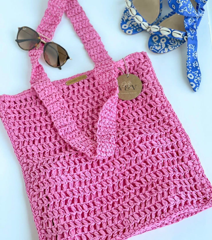 Raffia Pink Bag