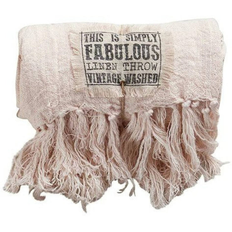 Vintage Washed Linen Throw