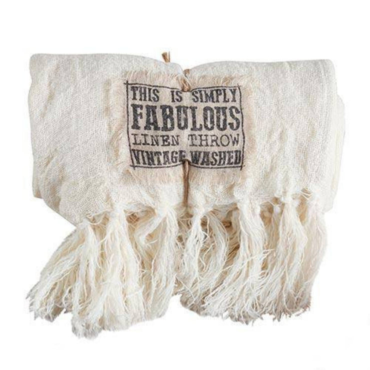 Vintage Washed Linen Throw