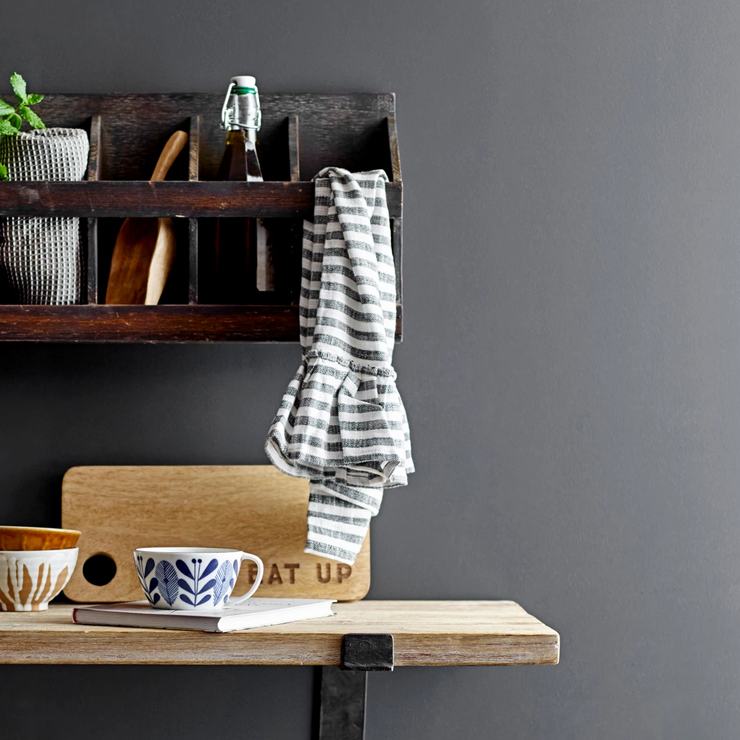 Striped Tea Towel With Ruffle