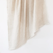 Crinkled Double Weave Linen Throw Blanket