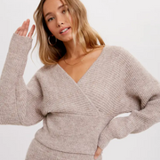 Surplice Dolman Sweater Pullover