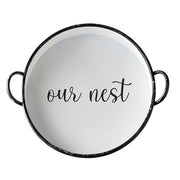 Round Distressed Enamelled Trays
